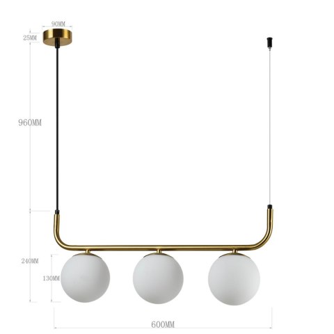 Lampa wisząca Alisa 3xE14 złota/biała LP-005/3L GD Lampa wisząca Alisa 3xE14 złota/biała LP-005/3L GD