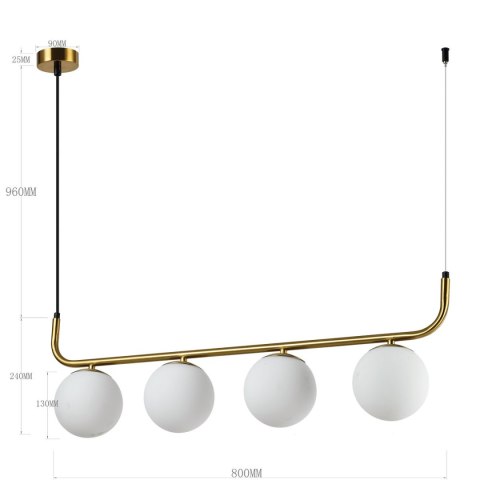 Lampa wisząca Alisa 4xE14 złota/biała LP-005/4L GD Lampa wisząca Alisa 4xE14 złota/biała LP-005/4L GD