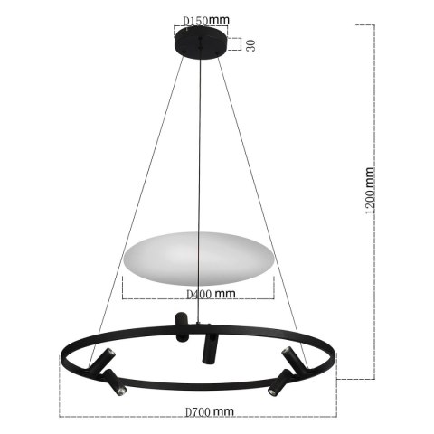 Lampa wisząca Almeria 6xLED czarna LP-907/1P BK Lampa wisząca Almeria 6xLED czarna LP-907/1P BK