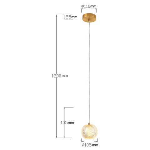 Lampa wisząca Diamond 1 1xLED CCT złota LP-2202/1P GD Lampa wisząca Diamond 1 1xLED CCT złota LP-2202/1P GD