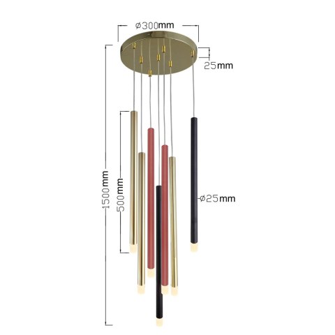 Lampa wisząca Lungo 7xG9 mix kolor LP-894/7P MIXED Lampa wisząca Lungo 7xG9 mix kolor LP-894/7P MIXED
