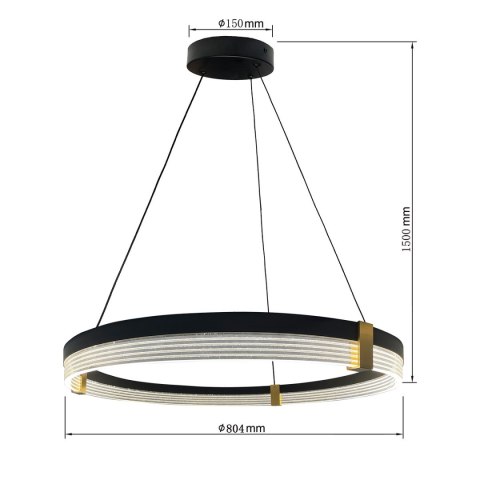 Lampa wisząca Plum 1 LED CCT duża czarna LP-0407/1P L BK Triangle Lampa wisząca Plum 1 LED CCT duża czarna LP-0407/1P L BK Triangle