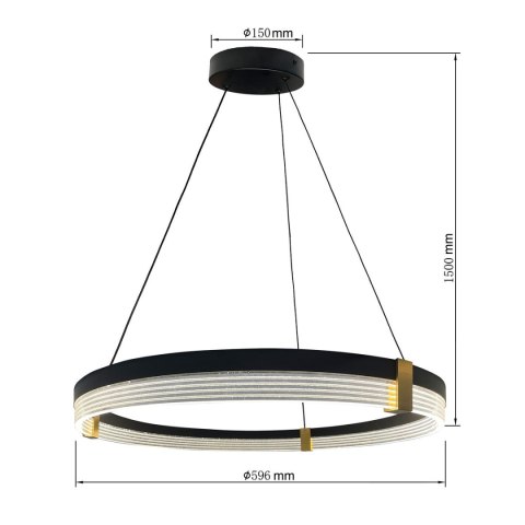 Lampa wisząca Plum 1 LED CCT średnia czarna LP-0407/1P M BK Triangle Lampa wisząca Plum 1 LED CCT średnia czarna LP-0407/1P M BK Triangle