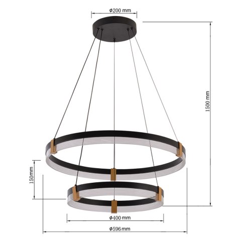 Lampa wisząca Plum 2 LED CCT czarna LP-0407/2P BK Lampa wisząca Plum 2 LED CCT czarna LP-0407/2P BK