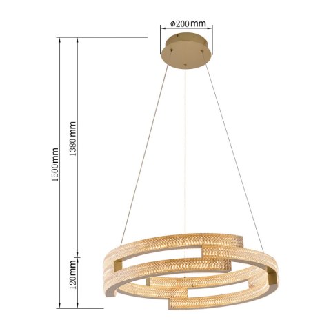 Lampa wisząca Tarja LED CCT złota LP-1810/1P GD Lampa wisząca Tarja LED CCT złota LP-1810/1P GD