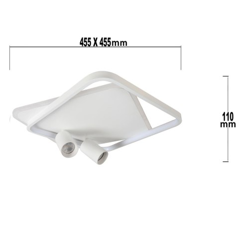 Plafon Parma 2 2xGU10 + 1xLED CCT biały kwadrat LP-0612/2C Square WH Plafon Parma 2 2xGU10 + 1xLED CCT biały kwadrat LP-0612/2C Square WH