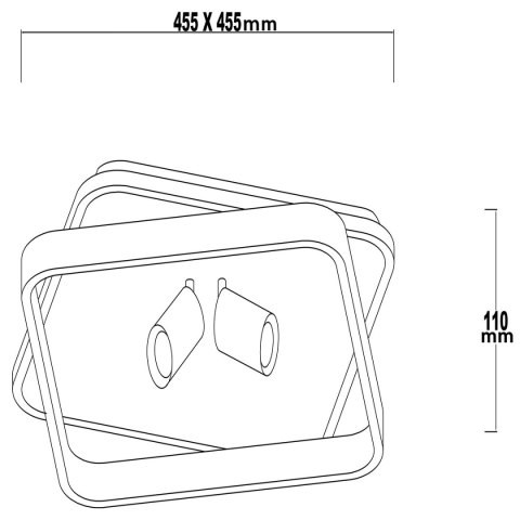 Plafon Parma 2 2xGU10 + 1xLED CCT biały kwadrat LP-0612/2C Square WH Plafon Parma 2 2xGU10 + 1xLED CCT biały kwadrat LP-0612/2C Square WH
