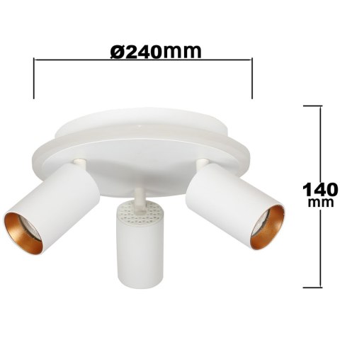 Plafon Parma 3xGU10 + 1xLED CCT biała LP-0612/3C Round WH Plafon Parma 3xGU10 + 1xLED CCT biała LP-0612/3C Round WH