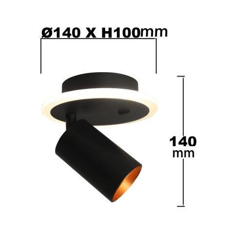 Spot Parma 1 1xGU10 + 1xLED CCT czarny LP-0612/1WS BK Spot Parma 1 1xGU10 + 1xLED CCT czarny LP-0612/1WS BK
