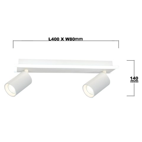 Spot Parma 2 2xGU10 + 1xLED CCT biały LP-0612/2WS WH Spot Parma 2 2xGU10 + 1xLED CCT biały LP-0612/2WS WH