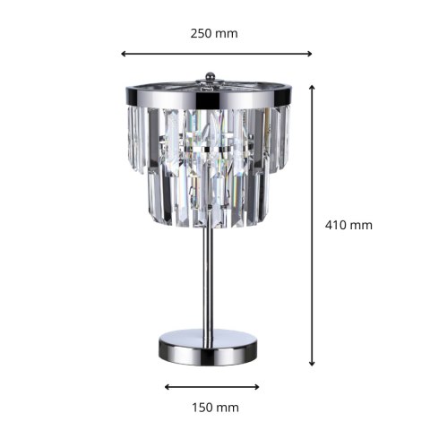 Lampa stołowa Vetro 1xE14 transparentna/srebrna LP-2910/1T Lampa stołowa Vetro 1xE14 transparentna/srebrna LP-2910/1T