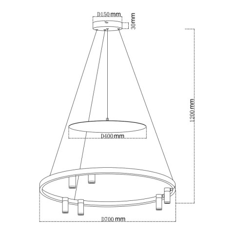 Lampa wisząca Almeria 6xLED czarna LP-907/1P BK Lampa wisząca Almeria 6xLED czarna LP-907/1P BK