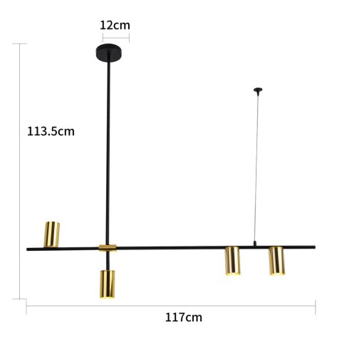 Lampa wisząca Arizona 4xGU10 czarno/złota LP-074/4PL BK/GD Lampa wisząca Arizona 4xGU10 czarno/złota LP-074/4PL BK/GD