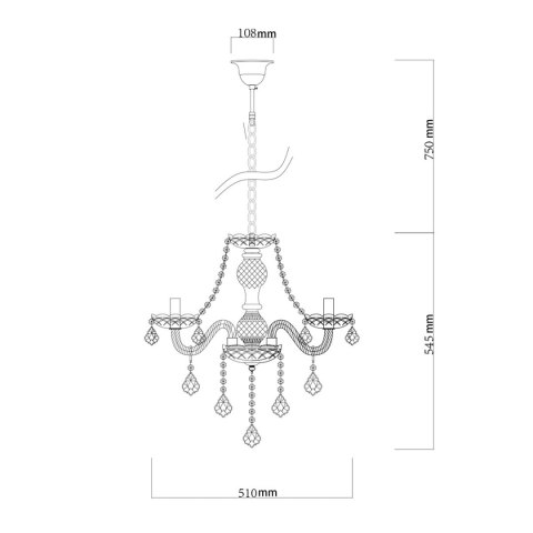 Lampa wisząca Cristallo 3xE14 transparentny LP-2940/3P Lampa wisząca Cristallo 3xE14 transparentny LP-2940/3P