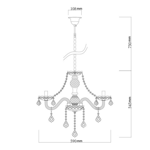 Lampa wisząca Cristallo 5xE14 transparentny LP-2940/5P Lampa wisząca Cristallo 5xE14 transparentny LP-2940/5P