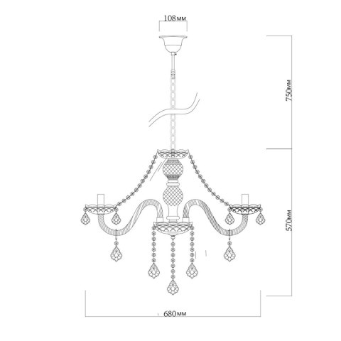 Lampa wisząca Cristallo 8xE14 transparentny LP-2940/8P Lampa wisząca Cristallo 8xE14 transparentny LP-2940/8P