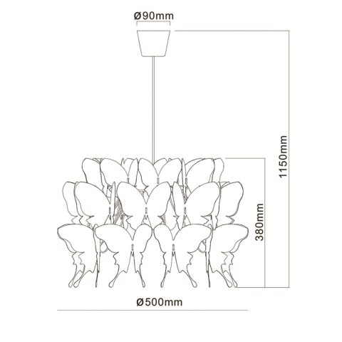 Lampa wisząca Farfalla 1xE27 różowa LP-MD088-3439A/1P RÓŻOWY Lampa wisząca Farfalla 1xE27 różowa LP-MD088-3439A/1P RÓŻOWY