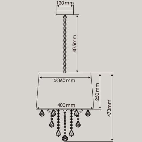 Lampa wisząca Mona 3xE14 czarna LP-5005/3P czarna Lampa wisząca Mona 3xE14 czarna LP-5005/3P czarna
