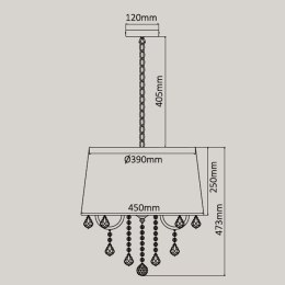 Lampa wisząca Mona 5xE14 srebrna LP-5005/5P srebrna