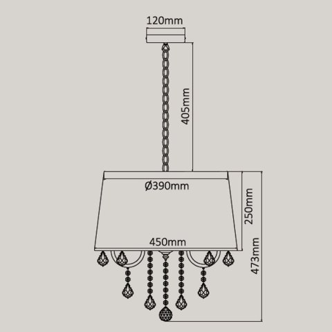 Lampa wisząca Mona 5xE14 srebrna LP-5005/5P srebrna Lampa wisząca Mona 5xE14 srebrna LP-5005/5P srebrna