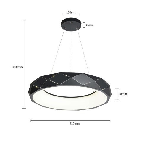Lampa wisząca Reus 1xLED czarna LP-8069/1P LED BK Lampa wisząca Reus 1xLED czarna LP-8069/1P LED BK