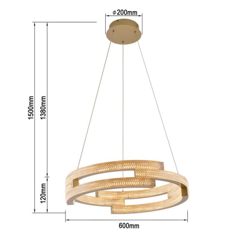 Lampa wisząca Tarja LED CCT złota LP-1810/1P GD Lampa wisząca Tarja LED CCT złota LP-1810/1P GD