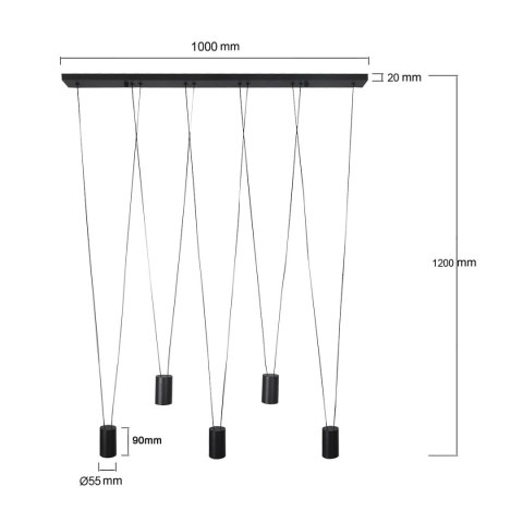 Lampa wisząca Toledo 5xGU10 czarna LP-432/5P BK Lampa wisząca Toledo 5xGU10 czarna LP-432/5P BK