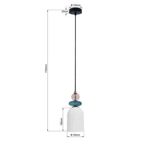 Lampa wisząca Tropea 1xE27 biała, średnia LP-2004/1P M WH Lampa wisząca Tropea 1xE27 biała, średnia LP-2004/1P M WH