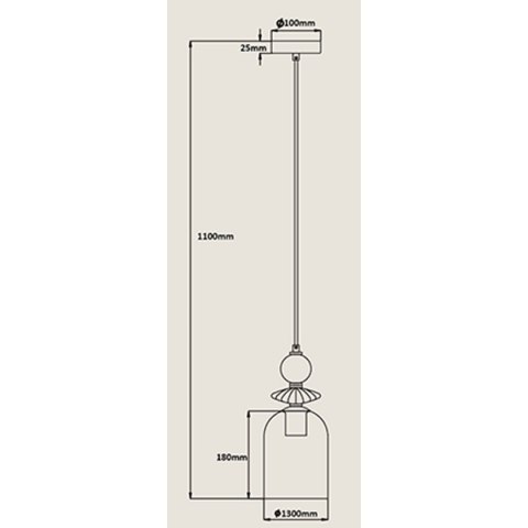 Lampa wisząca Tropea 1xE27 dymna, średnia LP-2004/1P M SM Lampa wisząca Tropea 1xE27 dymna, średnia LP-2004/1P M SM