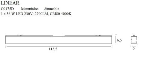 MAXLIGHT C0175D LAMPA SUFITOWA LINEAR BLACK 36W 4000K ŚCIEMNIALNA MAXLIGHT C0175D LAMPA SUFITOWA LINEAR BLACK 36W 4000K ŚCIEMNIALNA