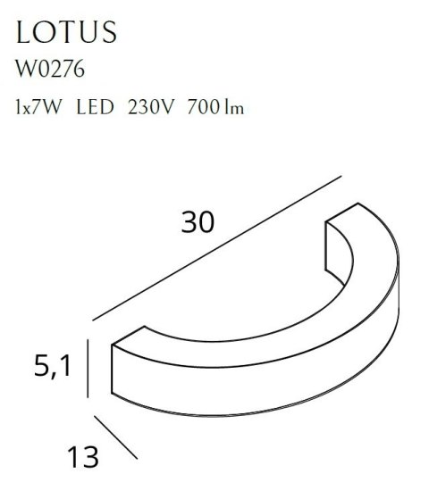MAXLIGHT W0276 KINKIET LOTUS 7W ZŁOTY MAXLIGHT W0276 KINKIET LOTUS 7W ZŁOTY