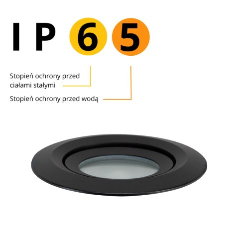 Oczko Lagos ruchome 1xGU10 czarna IP65 LP-4425/1RM BK Oczko Lagos ruchome 1xGU10 czarna IP65 LP-4425/1RM BK