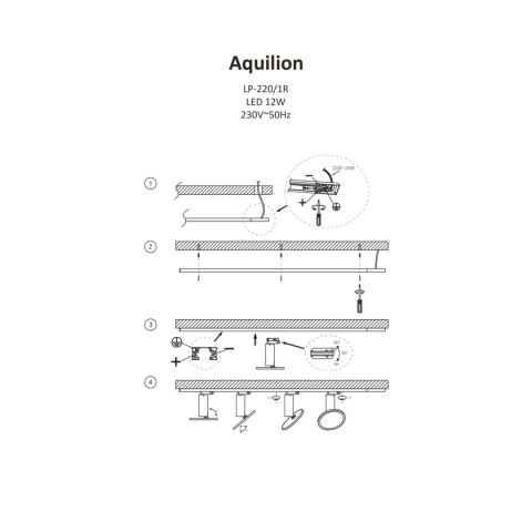 SET Aquilion 1F 3xLED biały LP-220/1R WH SET SET Aquilion 1F 3xLED biały LP-220/1R WH SET