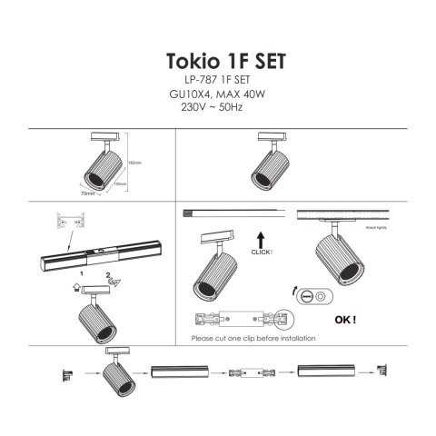 Tokio SET 1F 4xGU10 czarny LP-787 SET 1F BK Tokio SET 1F 4xGU10 czarny LP-787 SET 1F BK