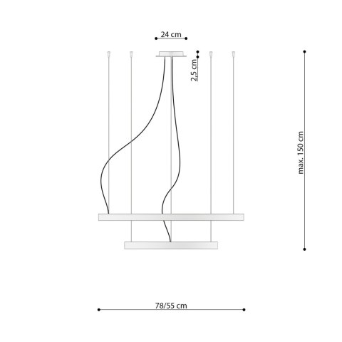 Żyrandol RIO 2 55/78 biały LED 3000K Żyrandol RIO 2 55/78 biały LED 3000K