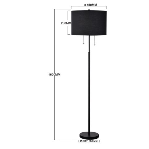 Lampa stojąca Fogo 2xE27 czarna LP-0304/2F BK Lampa stojąca Fogo 2xE27 czarna LP-0304/2F BK