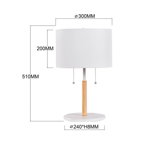 Lampa stołowa Fogo 2xE27 biała LP-0304/2T WH Lampa stołowa Fogo 2xE27 biała LP-0304/2T WH