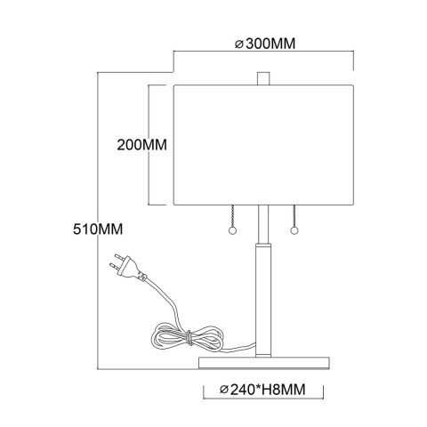 Lampa stołowa Fogo 2xE27 biała LP-0304/2T WH Lampa stołowa Fogo 2xE27 biała LP-0304/2T WH