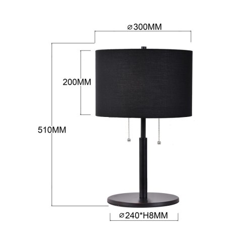 Lampa stołowa Fogo 2xE27 czarna LP-0304/2T BK Lampa stołowa Fogo 2xE27 czarna LP-0304/2T BK