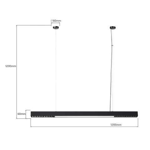 Lampa wisząca Cali L LED CCT Tuya czarna LP-1301/1P L BK Smart Lampa wisząca Cali L LED CCT Tuya czarna LP-1301/1P L BK Smart
