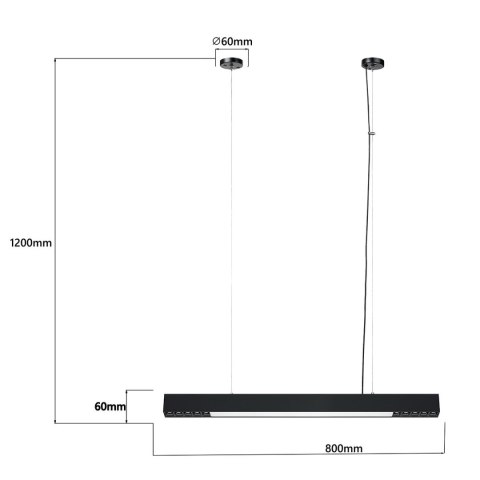 Lampa wisząca Cali M LED CCT Tuya czarna LP-1301/1P M BK Smart Lampa wisząca Cali M LED CCT Tuya czarna LP-1301/1P M BK Smart