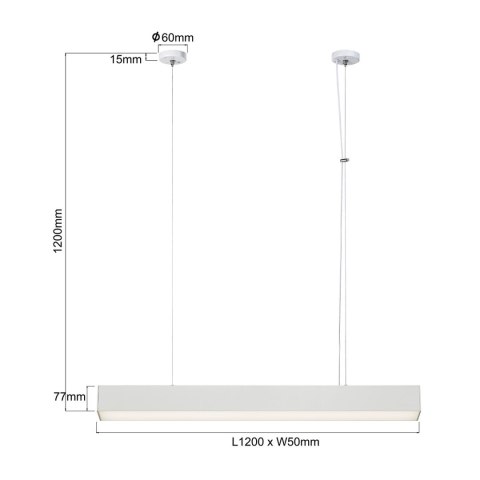 Lampa wisząca Luci L LED CCT Tuya biała LP-1401/1P L WH Smart Lampa wisząca Luci L LED CCT Tuya biała LP-1401/1P L WH Smart