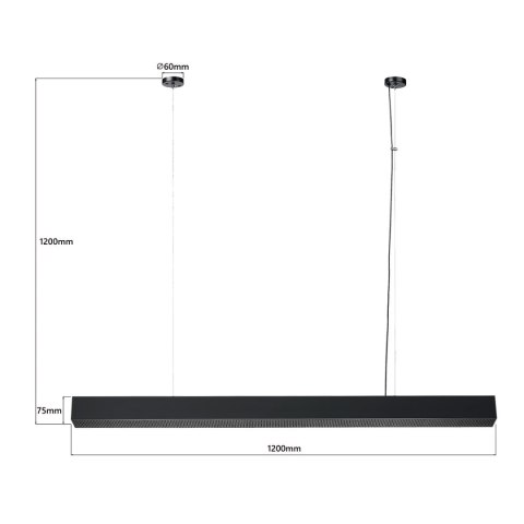 Lampa wisząca Mira L LED CCT Tuya czarna LP-1201/1P L BK Smart Lampa wisząca Mira L LED CCT Tuya czarna LP-1201/1P L BK Smart