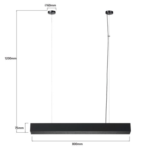 Lampa wisząca Mira M LED CCT Tuya czarna LP-1201/1P M BK Smart Lampa wisząca Mira M LED CCT Tuya czarna LP-1201/1P M BK Smart
