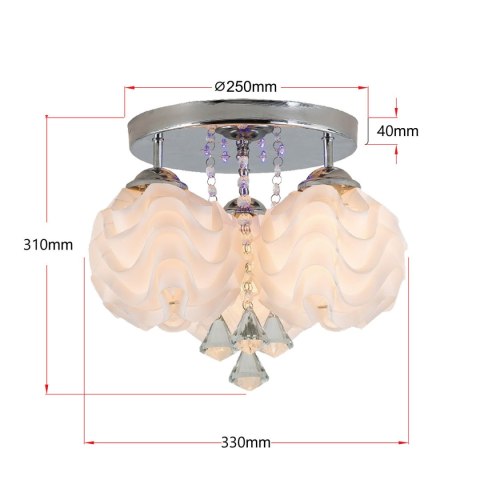 Plafon biało-srebrny ozdobny LED Sada 3xE14 LP-119/3C Plafon biało-srebrny ozdobny LED Sada 3xE14 LP-119/3C