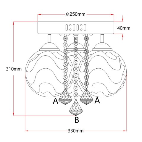 Plafon biało-srebrny ozdobny LED Sada 3xE14 LP-119/3C Plafon biało-srebrny ozdobny LED Sada 3xE14 LP-119/3C