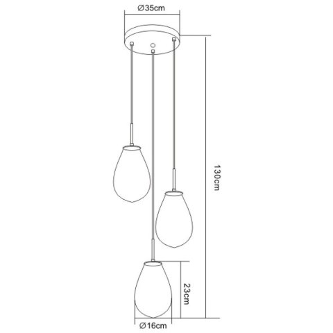 Lampa wisząca Fondi 3xE14 transparentna LP-1214/3P Lampa wisząca Fondi 3xE14 transparentna LP-1214/3P