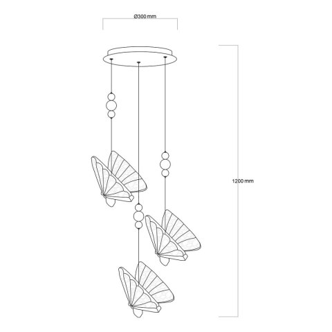 Lampa wisząca Mariposa 3xLED CCT LP-1715/3P Lampa wisząca Mariposa 3xLED CCT LP-1715/3P
