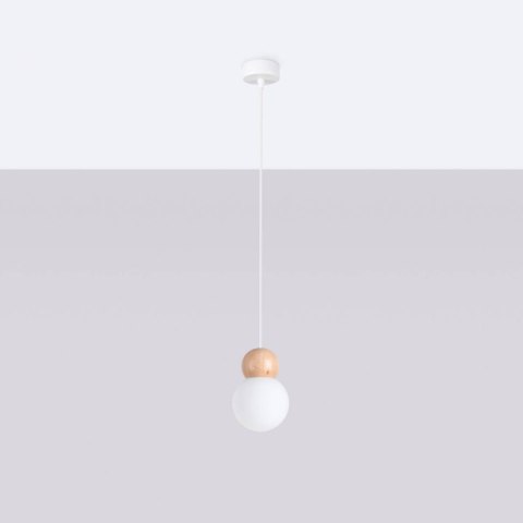 Lampa wisząca PEKKA 1 biała/naturalne drewno Lampa wisząca PEKKA 1 biała/naturalne drewno