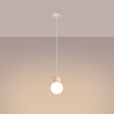 Lampa wisząca PEKKA 1 biała/naturalne drewno Lampa wisząca PEKKA 1 biała/naturalne drewno